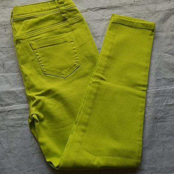 DG Neon Lime Stretch Rise Petite Pants - Picture 1 of 7